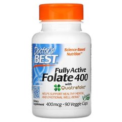 Doctor's Best Folate 400 with Quatrefolic 400 mcg 90 капсул  Фолієва кислота (B-9)