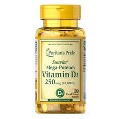 Puritan's Pride Vitamin D3 10,000 IU 100 капсул Вітамін D