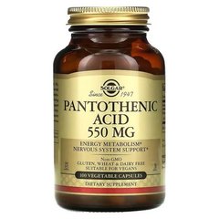 Solgar Pantothenic Acid 550 мг 100 капс Пантотеновая кислота (B-5)