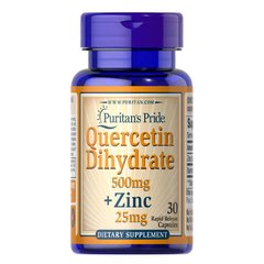Puritan's Pride Quercetin Dihydrate 500 mg + Zinc 25 mg 30 капс Кверцетин