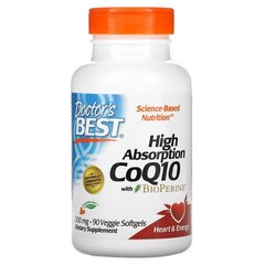 Doctor's Best High Absorption CoQ10 with BioPerine 300 mg 90 капсул Коензим Q-10