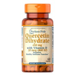 Puritan's Pride Quercetin Dihydrate 650 mg with Vitamin D 800 IU 60 капсул Кверцетин