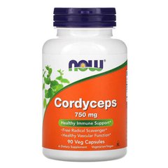 NOW Cordyceps 750 mg 90 капсул Грибы