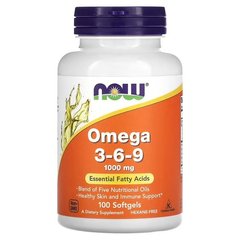 NOW Omega 3-6-9 1,000 mg 100 капс. Омега 3-6-9
