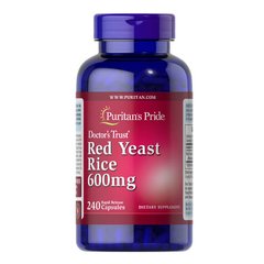 Puritan's Pride Red Yeast Rice 600 mg 240 капсул Рис червоний