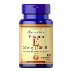 Puritan's Pride Vitamin E-200 IU 100 жидких капсул Витамин Е