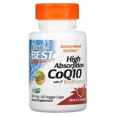 Doctor's Best High Absorption CoQ10 with BioPerine 400 mg 60 капс. Коэнзим Q-10