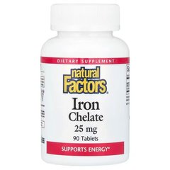 Natural Factors Iron Chelate 25 mg 90 таблеток Залізо