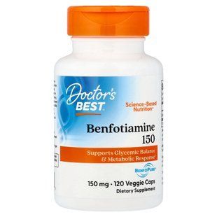 Doctor's Best Benfotiamine 150 with BenfoPure 150 mg 120 вегетарианских капсул Тиамин (В-1)