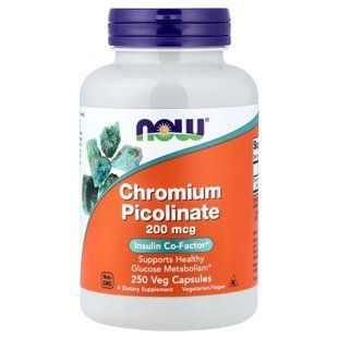 NOW Chromium Picolinate 200 mcg 250 Veg Caps Хром
