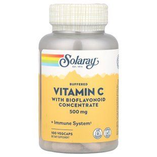 Solaray Buffered Vitamin C with Bioflavonoid Concentrate 500 mg 100 капсул Вітамін С