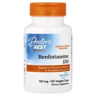 Doctor's Best Benfotiamine 150 with BenfoPure 150 mg 120 вегетаріанських капсул Тіамін (B-1)