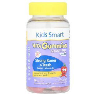 Kids Smart Kids Calcium + Vitamin D3 30 жевательных конфет Кальций для детей
