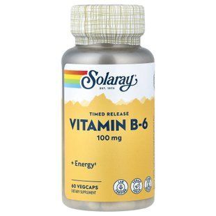 Solaray Vitamin B-6 100 mg 60 caps Пиридоксин (B-6)