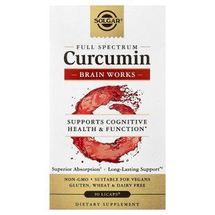 Solgar Full Spectrum Curcumin Brain Works 90 капсул Куркума та Куркумін