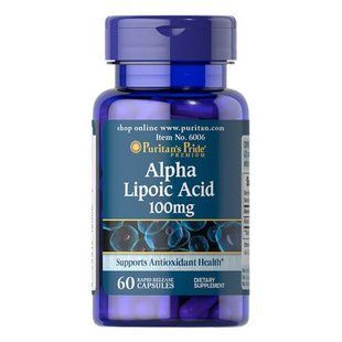Puritan's Pride Alpha Lipoic Acid 100 mg 60 капс Альфа-ліпоєва кислота