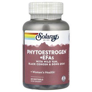 Solaray Phytoestrogen + EFAs  60 рослинних капсул Підтримка при менопаузі