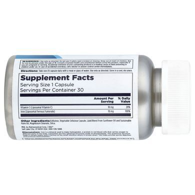 KAL Liposomal Iron + C 30 растительных капсул Железо