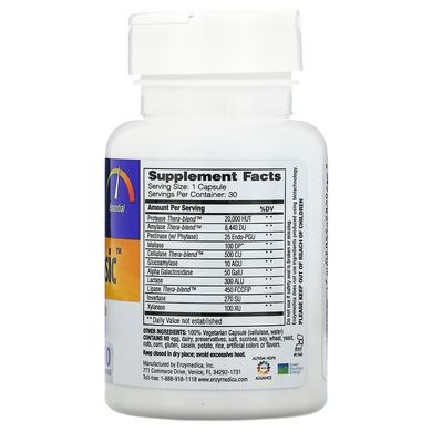 Enzymedica Digest Basic Essential Enzyme Formula 30 капсул Ензими