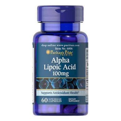 Puritan's Pride Alpha Lipoic Acid 100 mg 60 капсул Альфа-липоевая кислота