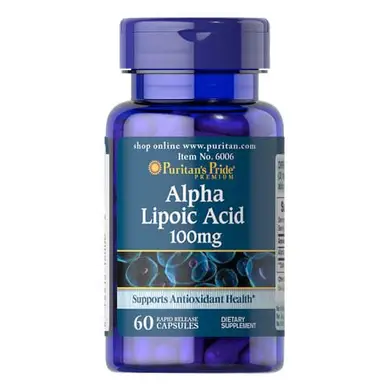 Puritan's Pride Alpha Lipoic Acid 100 mg 60 капс Альфа-ліпоєва кислота