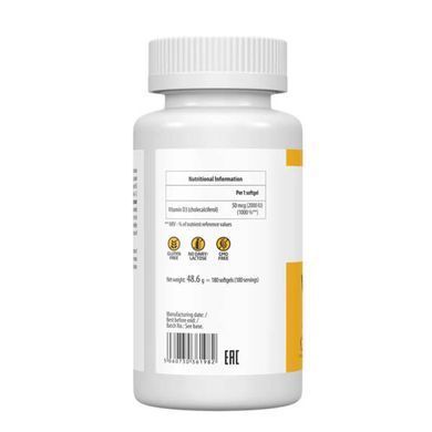 UltraVit Vitamin D3 2000 IU 180 softgels Витамин D