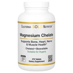 California Gold Nutrition Magnesium Chelate 210 mg 270 таблеток Магній