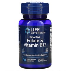 Life Extension BioActive Folate & Vitamin B12 90 капсул Комплекс вітамінів групи В