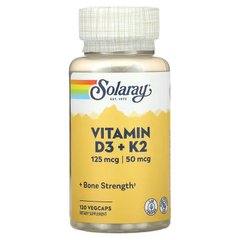 Solaray Vitamin D3 + K2 120 рослинних капсул Вітамін D3 + K-2