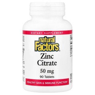 Natural Factors Zinc Citrate 50 mg 90 tab Цинк