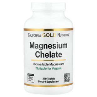 California Gold Nutrition Magnesium Chelate 210 mg 270 таблеток Магній