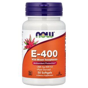 NOW Natural E-400 400 IU 50 softgels Витамин Е