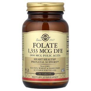 Solgar Folate 1,333 mcg DFE (800 mcg Folic Acid) 250 tab Фолиевая кислота (B-9)