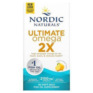 Nordic Naturals Ultimate Omega 2X Lemon 2,150 mg 60 рідких капсул Омега-3