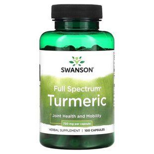 Swanson Turmeric Full Spectrum 720 mg 100 капсул Куркума та Куркумін
