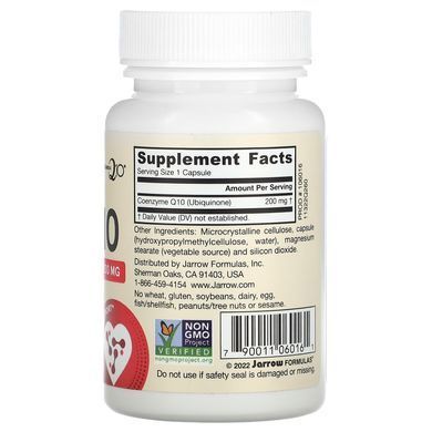 Jarrow Formulas Co-Q10 200 mg 60 рослинних капсул Коензим Q-10
