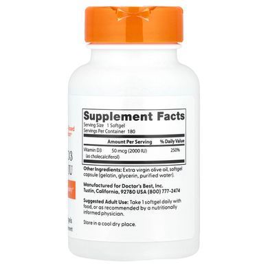 Doctor Best Vitamin D3 2000 IU 180 капс Витамин D