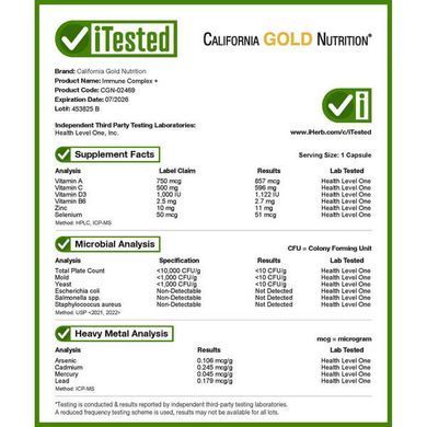 California Gold Nutrition Defender 7 180 рослинних капсул Вітамін С