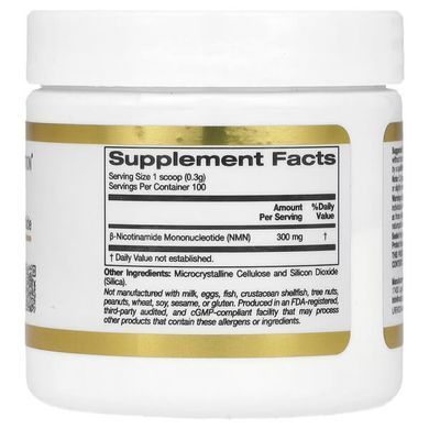 California Gold Nutrition NMN Powder 300 mg 30 грам Ніацин (B-3)