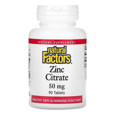 Natural Factors Zinc Citrate 50 mg 90 табл. Цинк