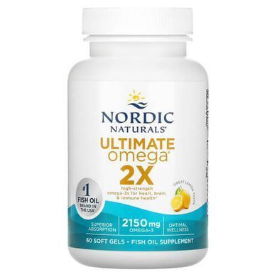 Nordic Naturals Ultimate Omega 2X Lemon 2,150 mg 60 softgels Омега-3