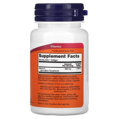 NOW Natural E-400 400 IU 50 softgels Витамин Е
