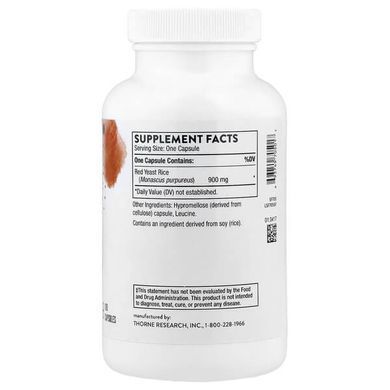 Thorne Red Yeast Rice 900 mg 120 Capsules Рис крассный