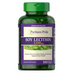 Puritan's Pride Soy Lecithin 1200 mg 100 рідких капсул Лецитин