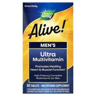 Nature's Way Alive! Men's Ultra Potency Complete Multivitamin 60 таблеток Вітаміни для чоловіків