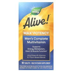 Nature's Way Alive!&reg; Max3 Potency Men's Complete Multivitamin 90 tab Витамины для мужчин