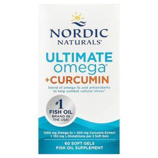 Nordic Naturals Ultimate Omega + Curcumin 60 softgels Омега-3