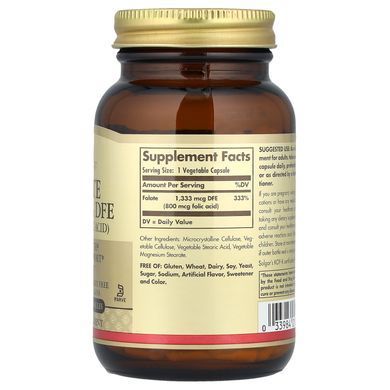 Solgar Folate 1,333 mcg DFE 250 капсул Фолієва кислота (B-9)