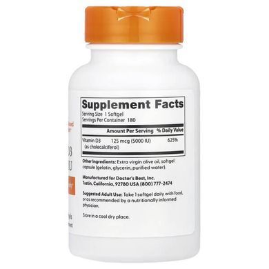 Doctor Best Vitamin D3 5000 IU 180 капсул Вітамін D