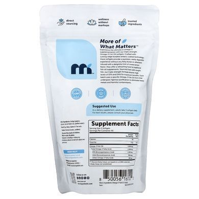 Micro Ingredients Triple Strength Omega-3 Fish Oil Lemon 120 рідких капсул Омега-3